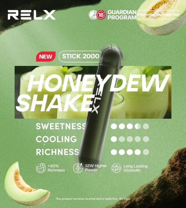 SGVape-RELX-STICK-2K-HONEYDEW-SHAKE-SG-Vape-Hub