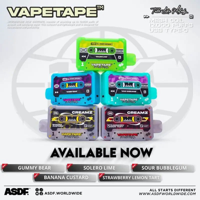SGVape-VAPETAPE-12K-Gummy-Bear-VAPETAPE-12K-SOLERO-LIME-VAPETAPE-12K-SOURBUBBLEGUM-VAPETAPE-12K-BANANA-CUSTARD-VAPETAPE-12KSTRAWBERRY-LEMON-TART-SG-Vape-Hub